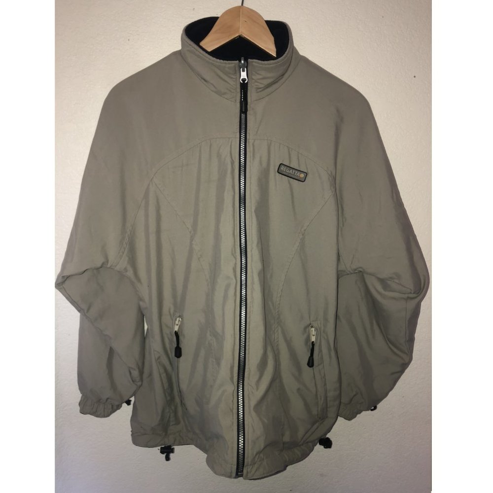 Vintage 1/4 Zip Windbreaker Jacket (Stone)